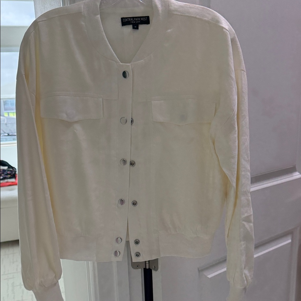 Central Park West Cream Bomber Jacket